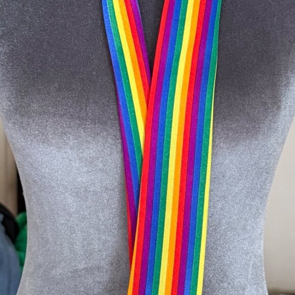 Rainbow Stripe Neck Tie LGBTQ Pride Accessory - Picture 1 of 3